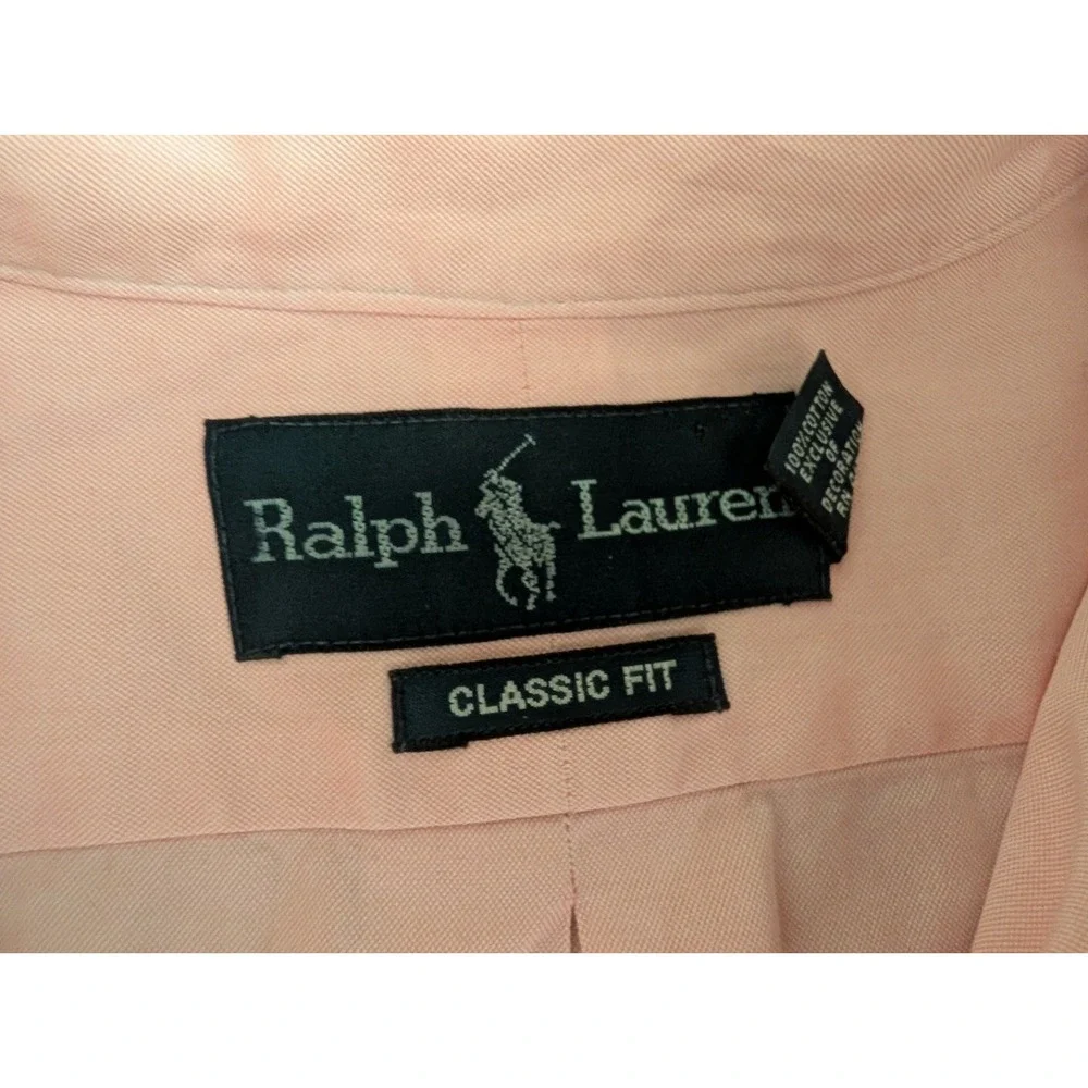Polo Ralph Lauren Shirt Men's 17 32/33 Pink Oxford Classic Flesh Pony READ DESC